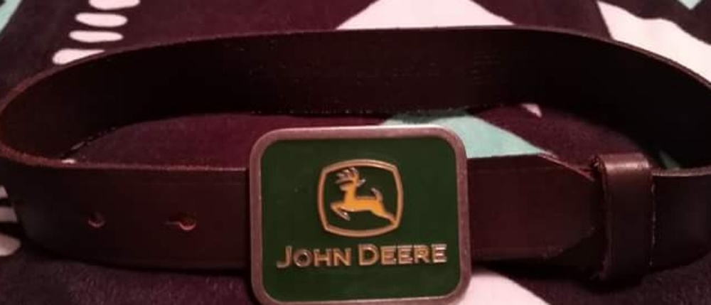 Toddler John Deere Leather belt with belt buckle